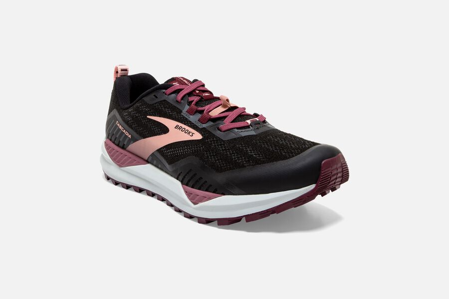 Brooks Cascadia 15 Trail Running Shoes - Womens - Black/Pink - OT0241875